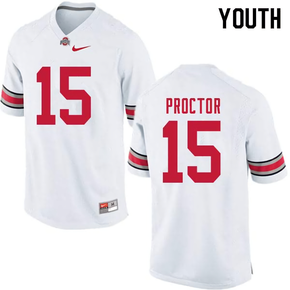 Josh Proctor Ohio State Buckeyes Youth NCAA #15 Nike White College Stitched Football Jersey UEF0356TN
